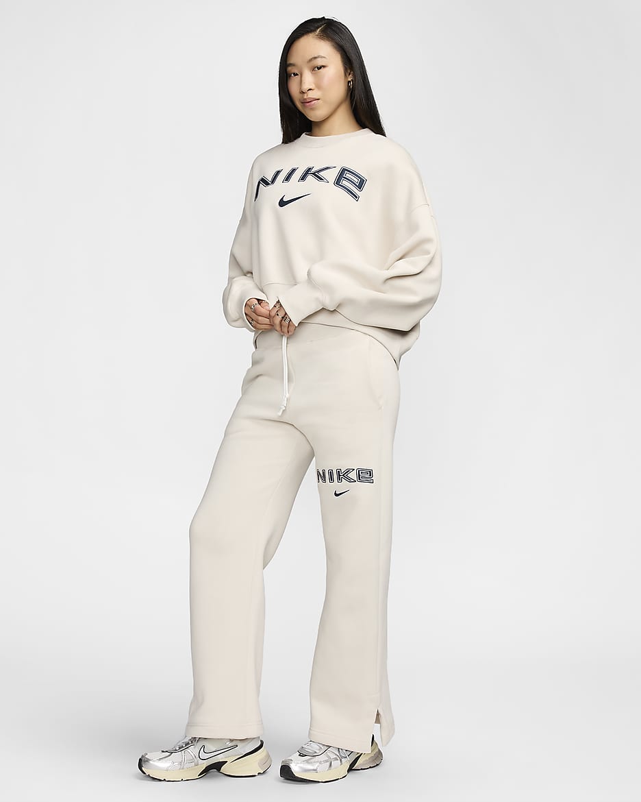 Nike Sportswear Phoenix Fleece Women s High Waisted Wide Leg Logo Pants. Nike JP